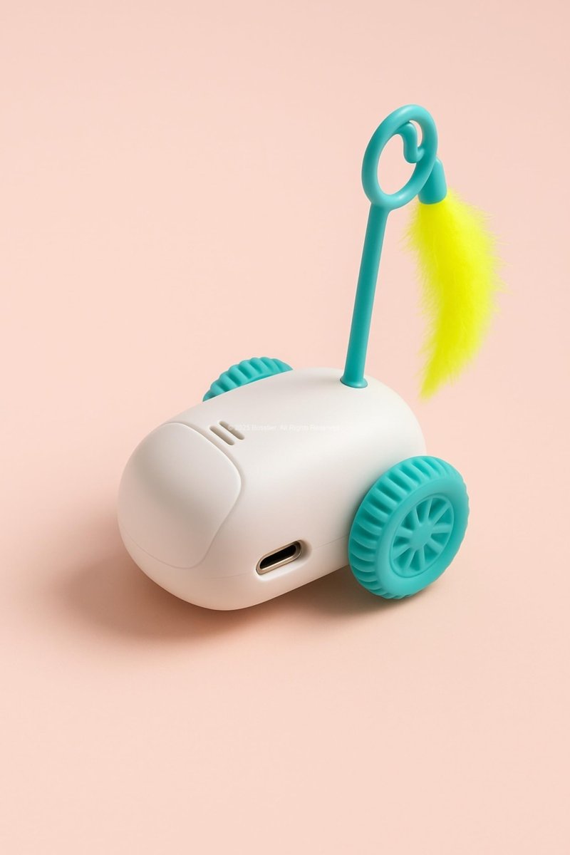 Busstier Şarjlı Fırfırlı Araba Modelli Hareketli Evcil Hayvan Oyuncağı, USB Şarjlı, Otomatik Dönüşlü, Kediler ve Küçük Köpekler İçin İnteraktif Oyuncak, Dayanıklı Eğlence Oyuncağı
