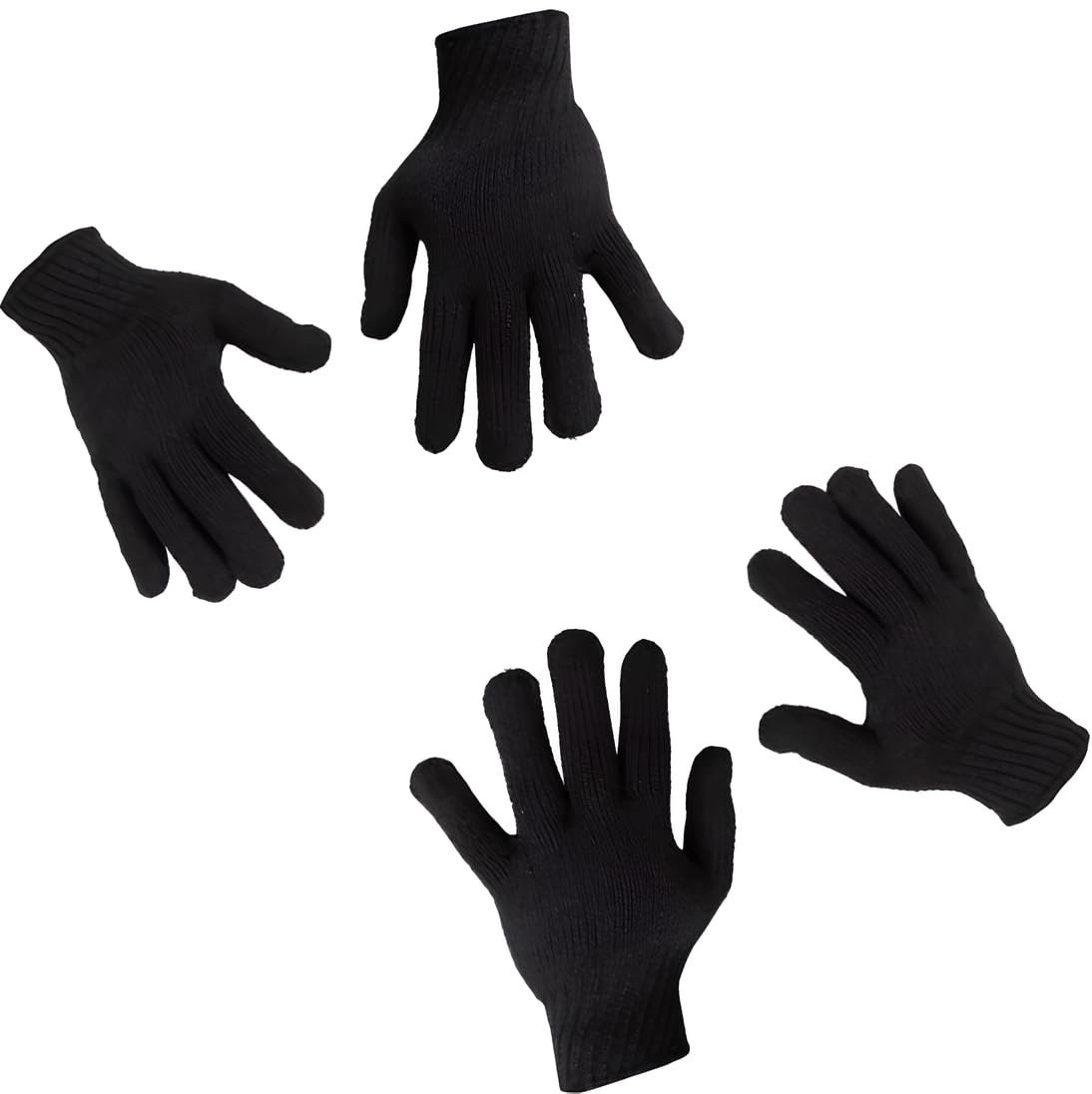 AEE® 2 Çift Kışlık Eldiven – Unisex Örme Siyah Eldiven | Erkek Kadın Eldiven | Sıcak Tutan Yumuşak Kumaş, Günlük ve Outdoor Kullanım İçin