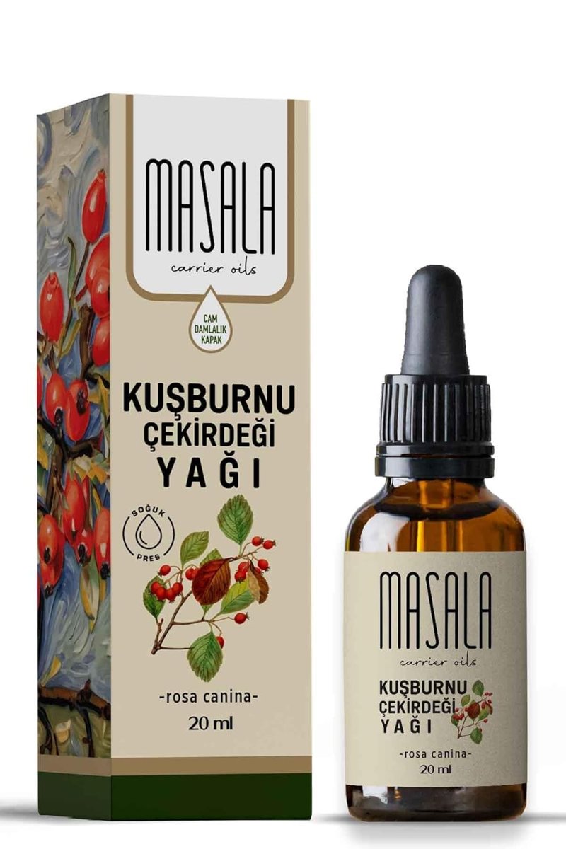 Masala Saf Kuşburnu Çekirdeği Yağı 20 ml. (Rosehip Oil) Soğuk Pres