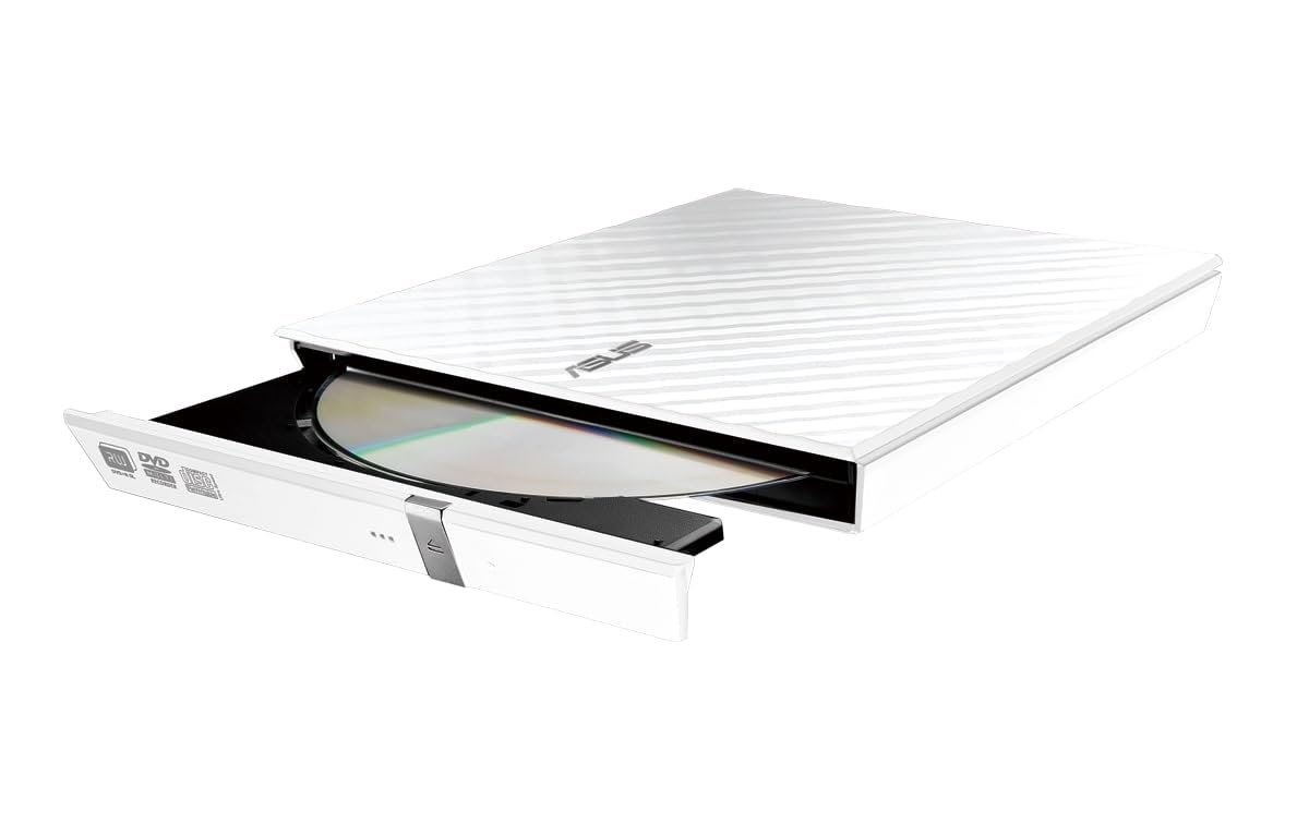 ASUS Sdrw-08D2S-U Lite - Windows Ve Mac Os Için Uyumlu Ömür Boyu Veri Yedeklemesi için M-Disc Desteği ile Taşınabilir 8X DVD Yazıcı, Siyah