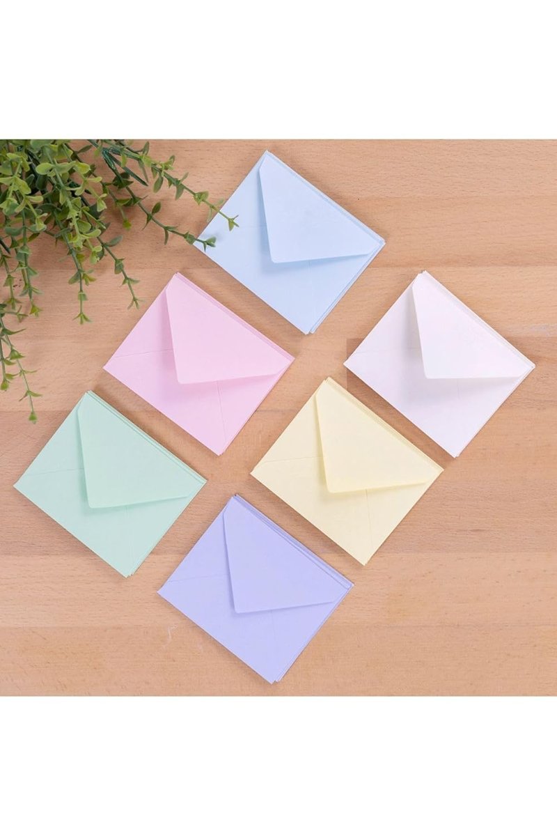 30 Adet Karışık Pastel Renkli Minik Zarf Seti (7x9)