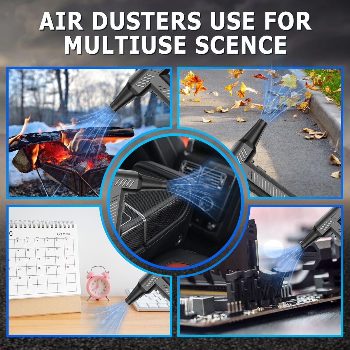 AEE® Turbo Jet Fan 120.000 RPM Şarjlı Ek Başlıklı 3 Kademeli Fenerli Basınçlı Hava Püskürtme Temizleyici – Taşınabilir Toz Üfleme PC Klavye Kasa Oto Araç Kurutucu Su İtici Araba Temizliği Mangal Fanı