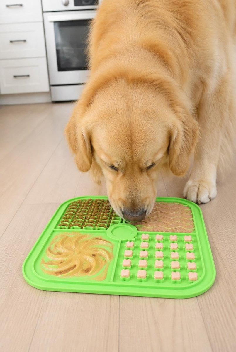 Busstier Kedi ve Köpekler İçin Yavaş Yeme Kabı ve Yalama Matı, Kuru Mama Yaş Mama ve Ödül Maması Kullanımına Uygun Silikon Besleme Matı, Çok Renkli Asorti