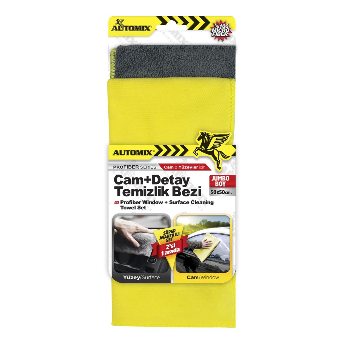 Automix Cam + Detay Temizlik Bezi | Çiziksiz ve Hızlı Oto Temizlik Bezi