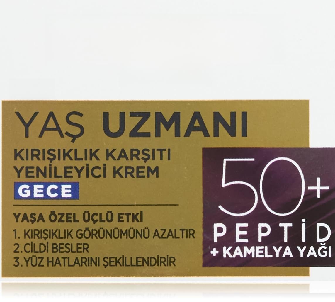 L'Oreal Paris Yaş Uzmanı 55+ Kırışıklık Karşıtı Yenileyici Gece Kremi