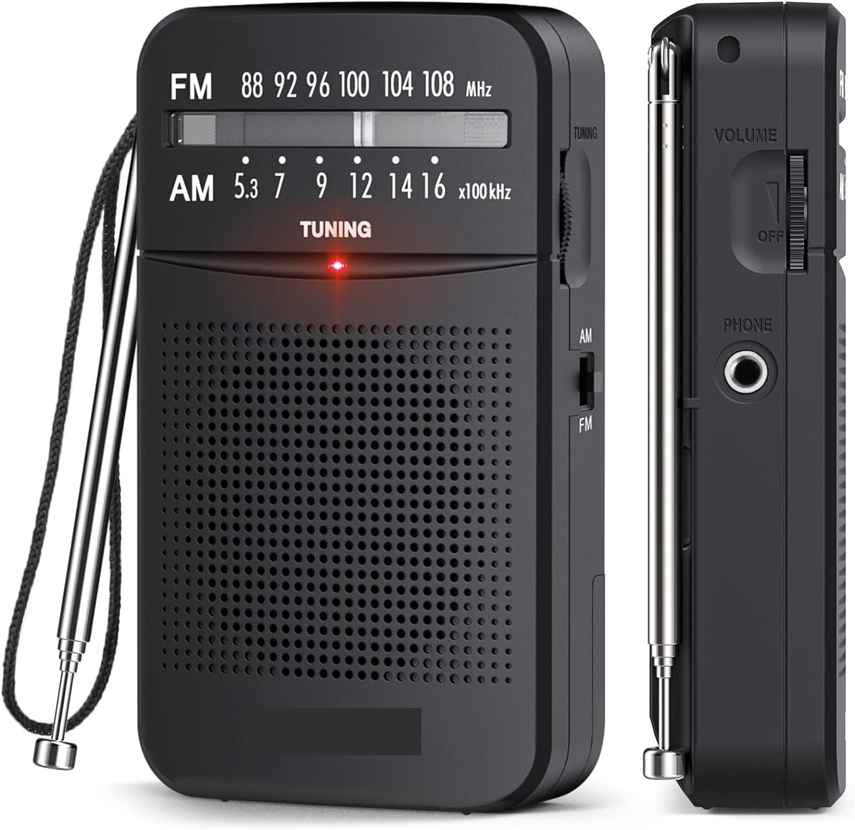 Hobimtek HT-263 Taşınabilir AM/FM Radyo Küçük Boy Cep Radyosu Pilli Radyo knstar K-263