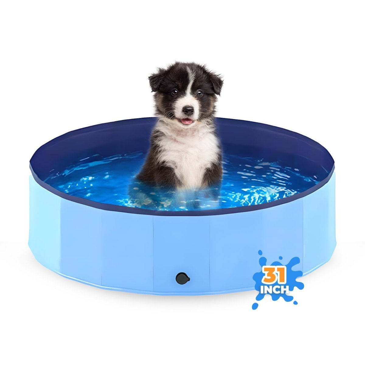 PAWISE Köpekler için Yüzme Havuzu Dış Mekan Katlanabilir Evcil Hayvan Köpek Banyo Küveti Katlanabilir Köpek Havuzları Dış Mekan için (81 cm X 8 inç)
