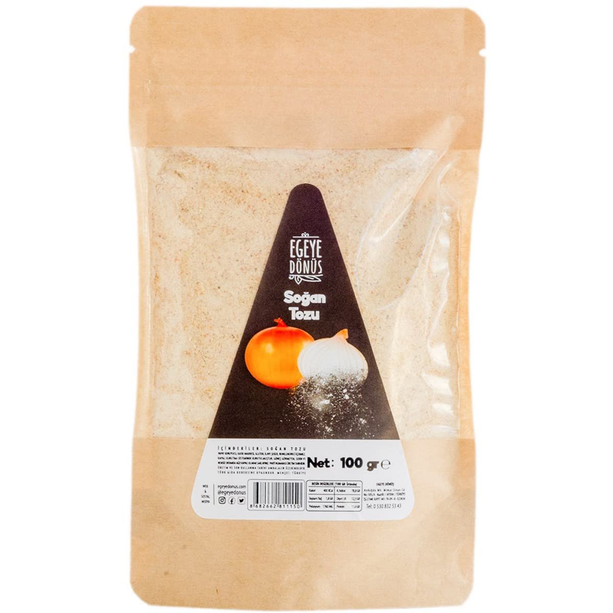 EGEYE DÖNÜŞ Soğan Tozu - 100 Gr. (Öğütülmüş Kuru Soğan - Doğal Aroma Verici - Glütensiz)