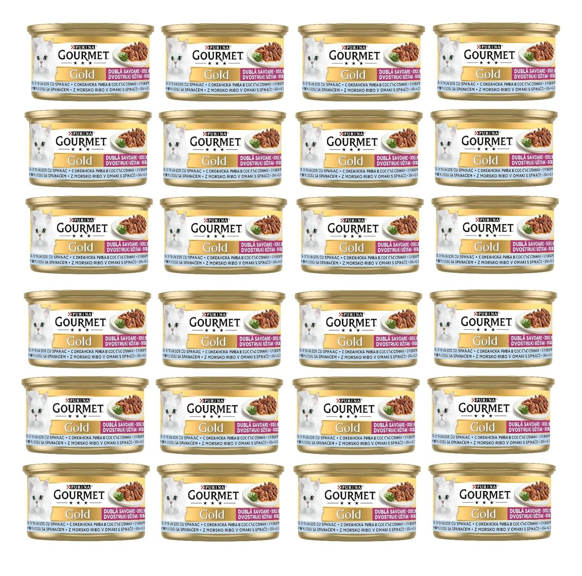 Gourmet Gold Çifte Lezzet Okyanus Balığı  Sebzeli Yaş Kedi Maması (24 x 85 gr)
