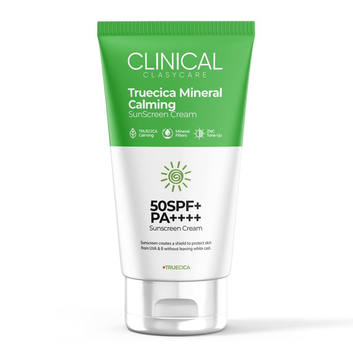 CLASYCARE Mineral Güneş Kremi SPF 50 – Truecica Hassas Ciltler İçin Yatıştırıcı Yüz Güneş Koruyucu,