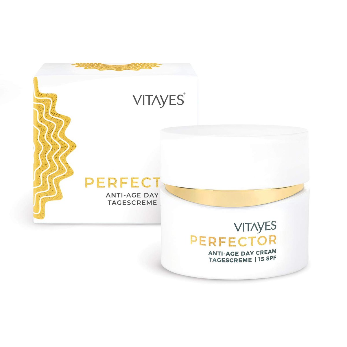 Vitayes Perfector Anti-age, day cream,15 SPF, face cream with 24-hour moisture for the skin, Repair and protect skin, smoother skin & reduction of wrinkles, Intensive care for the face