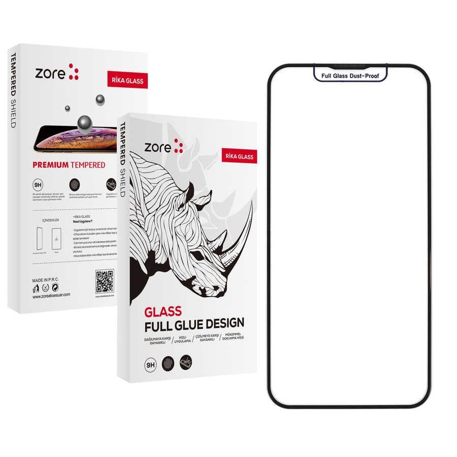 ZORE Apple İle Uyumlu iPhone 16 Plus ZORE Rika Premium Temperli Cam Ekran Koruyucu Siyah