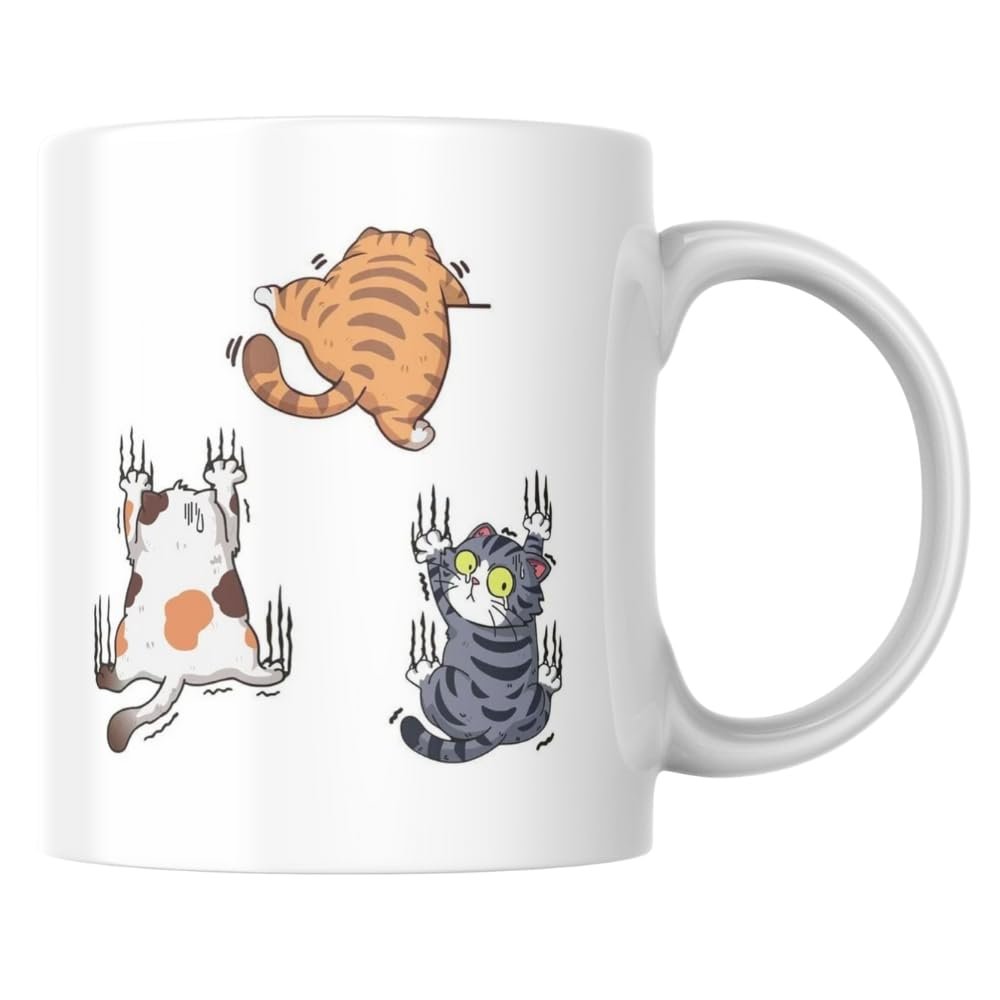 Kedi Baskılı Kupa Bardak Komik Desenli Hediyelik Kahve Çay Kupası