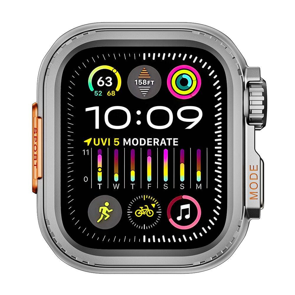 Zore Apple ile uyumlu Watch 44mm to Apple ile uyumlu Watch Ultra 49mm Kasa Dönüştürücü Watch Gard 33 Gri