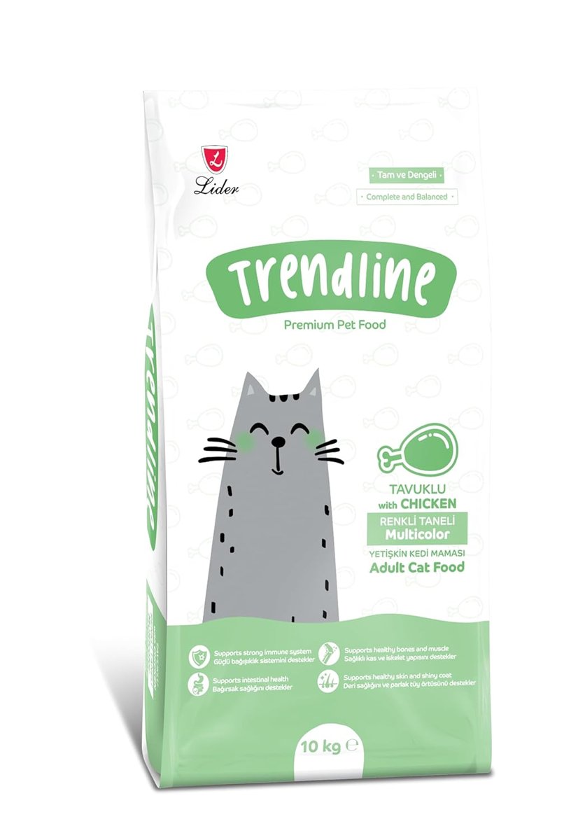 Trendline Renkli Taneli Tavuklu Yetişkin Kedi Mamasi 10 Kg