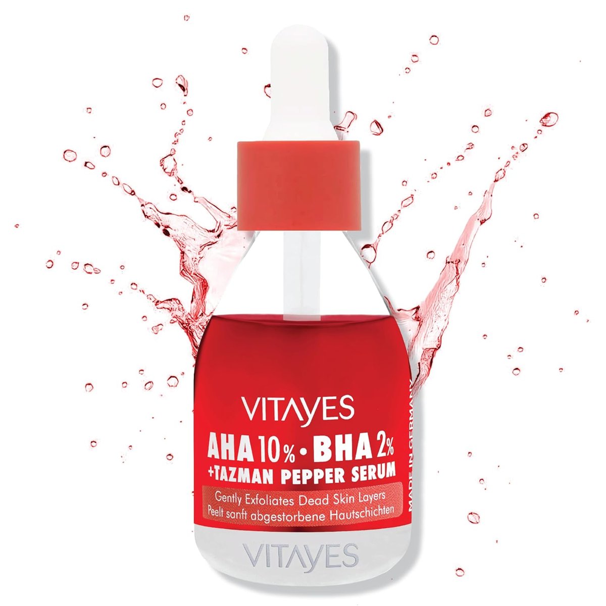 VITAYES AHA%10 BHA%2 Kırmızı Peeling Cilt Serumu - Gözenek Sıkılaştırıcı, Cilt Canlandırıcı, Yeniley