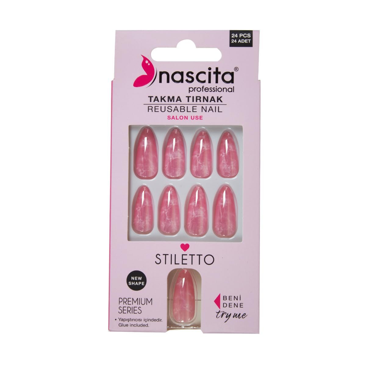 Nascita Takma Tırnak Pembe Mermer 24'lü