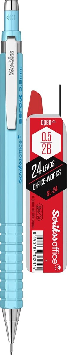 SCRIKSS OFFICE Aero-X Versatil 0.5 Mm Açık Mavi  SL-24 Min 2B 2'Li Blister