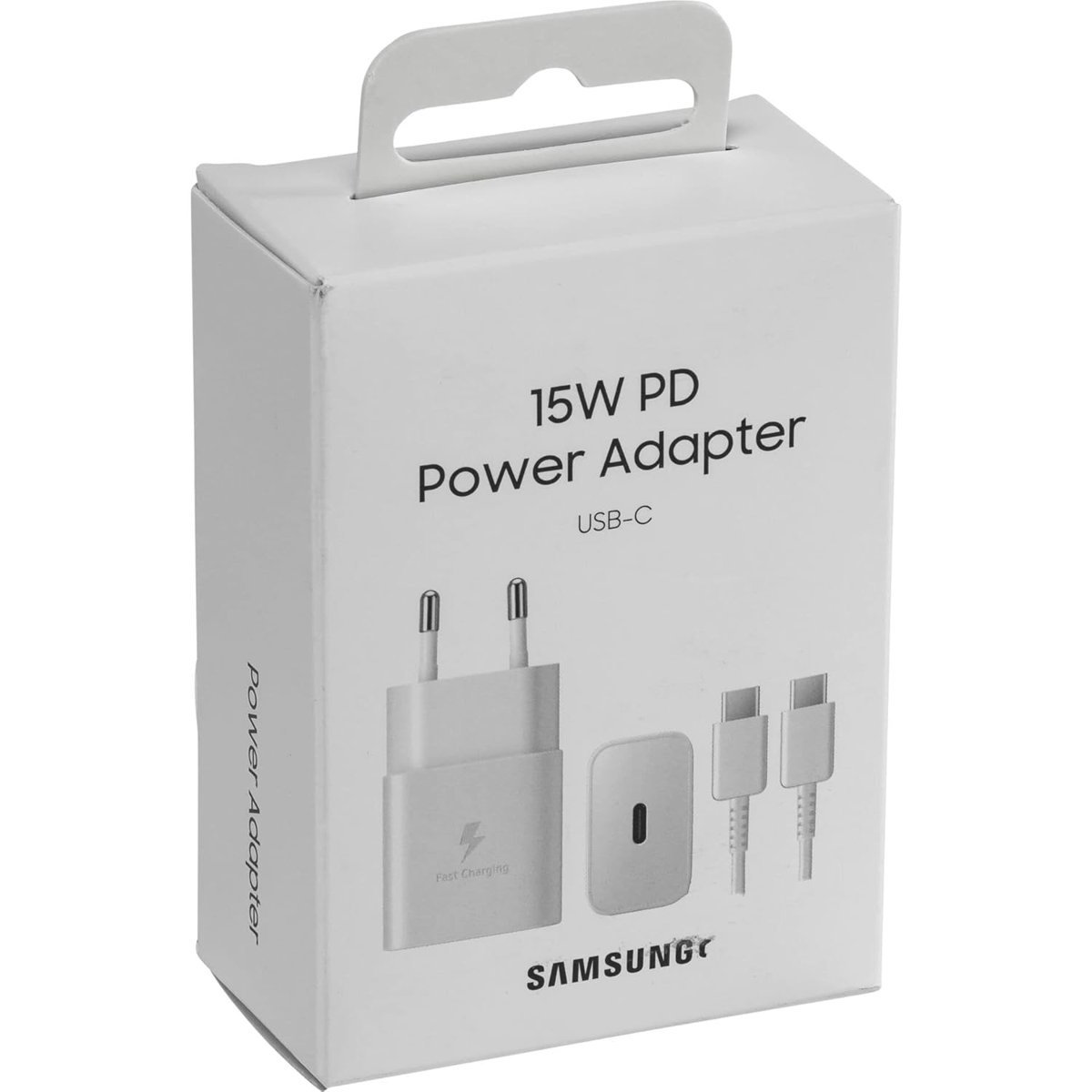 Samsung 15 Watt USB Type-C hızlı şarj adaptörü, veri kablolu şarj cihazı, beyaz