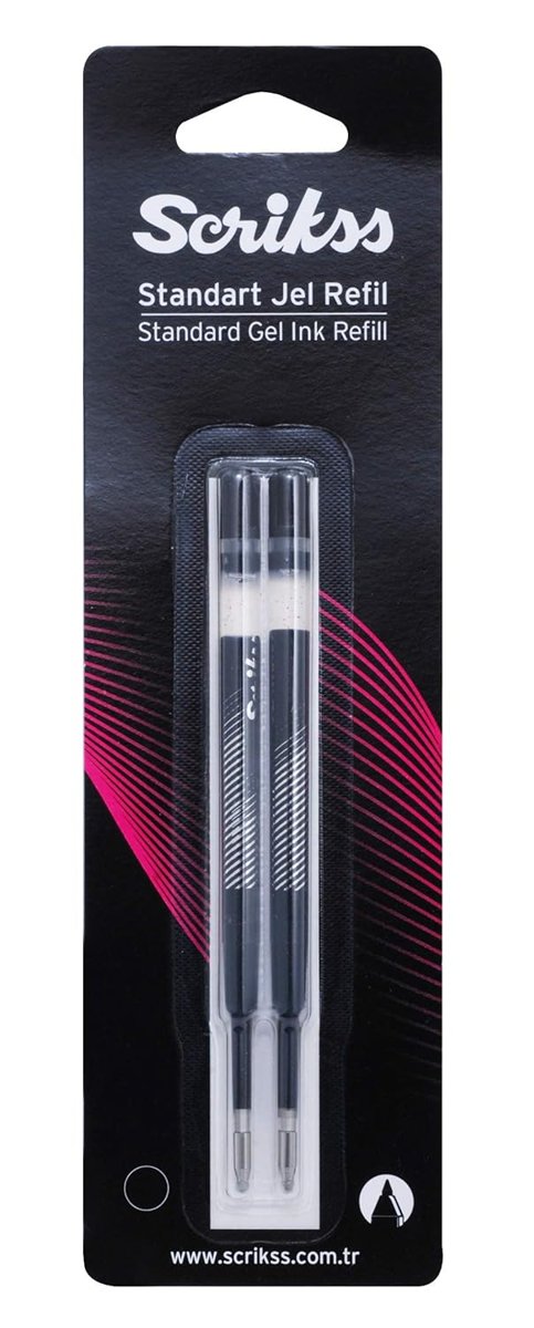 Scrikss Jumbo Jel Tükenmez Refil 2'li Blister Siyah
