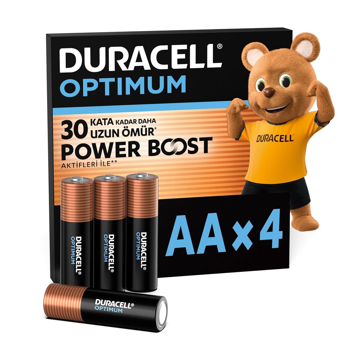 DURACELL OPTIMUM AA Alkalin Pil (4'lü Paket) – 1,5V