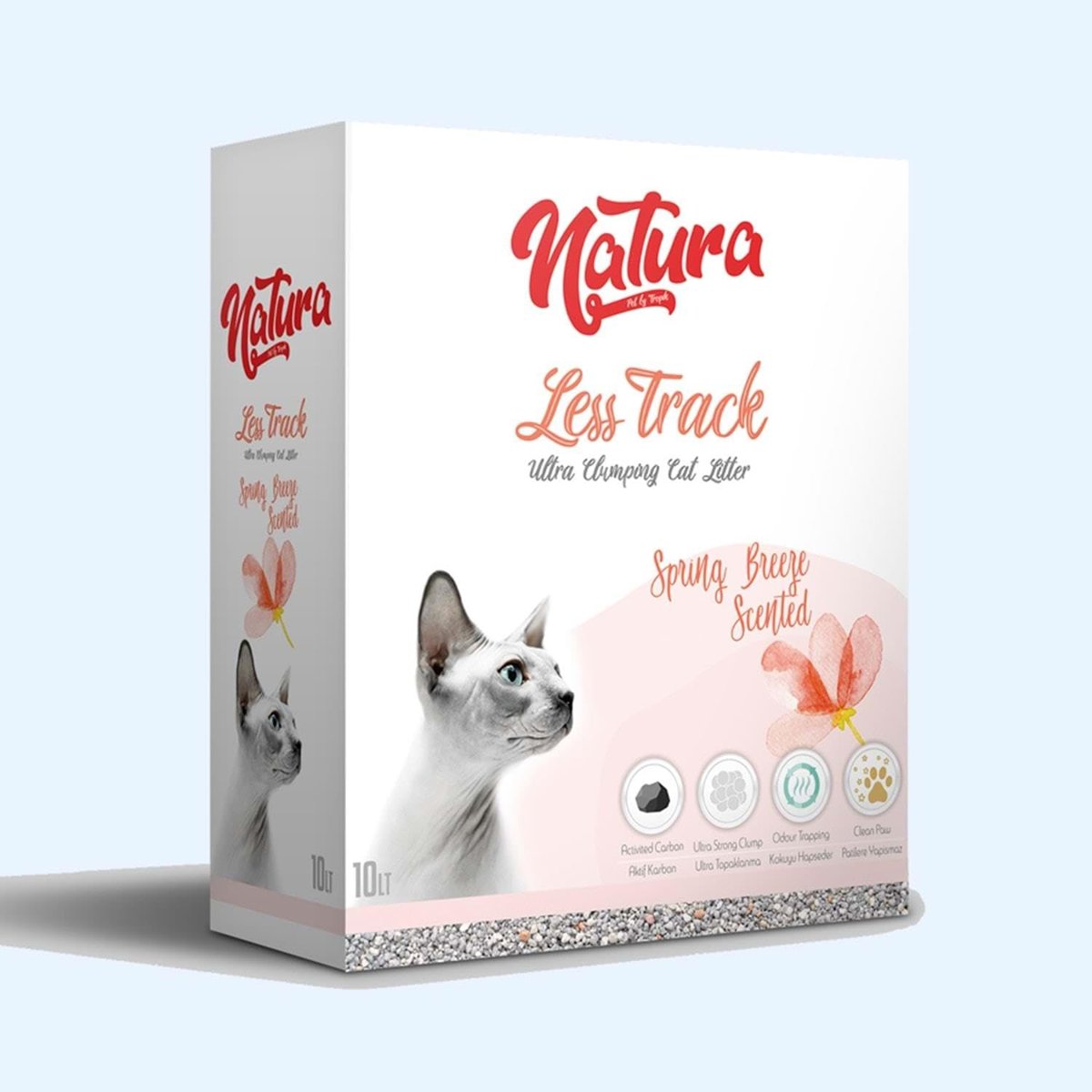 Natura Bahar Esintili Ultra Topaklaşan Aktif Karbonlu Doğal Kedi Kumu 10 Lt