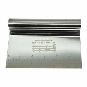 Metal Krom Hamur Kesici ve Kazıyıcı, 12x20 cm, Paslanmaz Çelik Malzeme, Profesyonel Mutfak Aracı