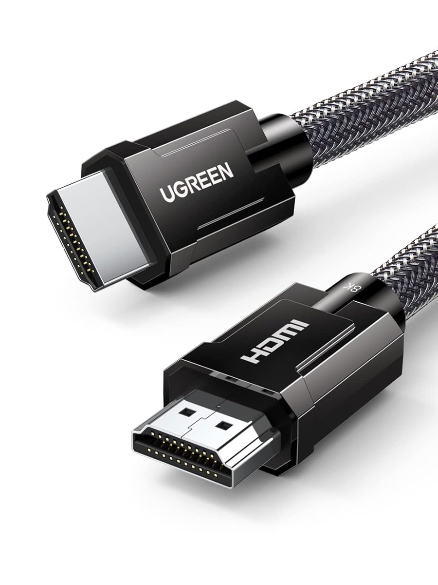 UGREEN 8K HDMI 2.1 Kablo desteği HDR10, eARC, PS5 için 3D, Xbox S, Monitör vb (1m), Gri