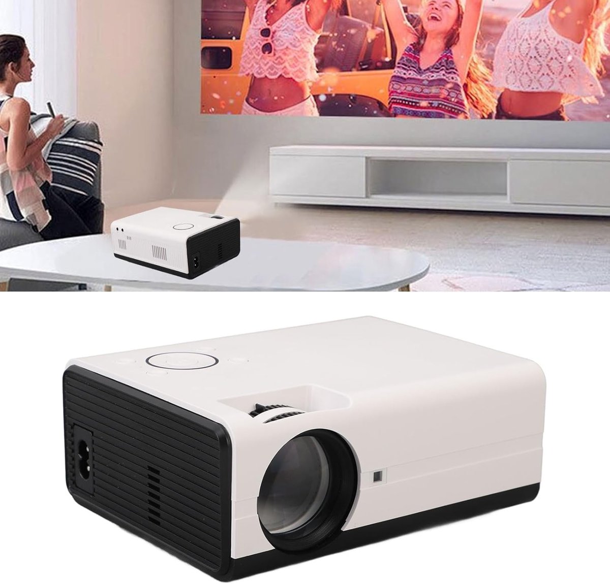 Coverzone WiFi Ve Bluetooth özellikli Mini Projektör, Dış Mekan Ev Sineması Için 4K Taşınabilir Film
