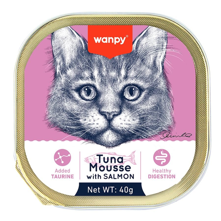 Wanpy Kedi 40 Gram 6'lı Ton Balıklı  Somonlu Alutray Yaş Kedi Maması