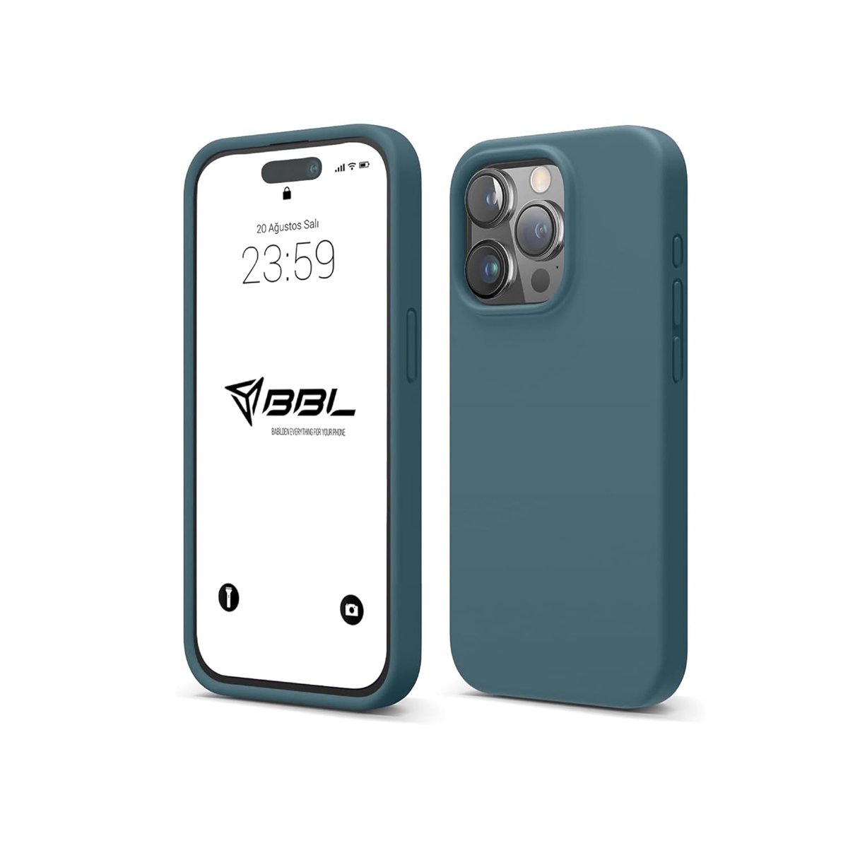 Babilden iPhone Kılıf İnce Sıvı Silikon 3 Katmanlı Tam Kaplamalı Yumuşak Jel Kauçuk Kılıf Kapak, Çam Yeşili (iPhone 14 Pro) (44)