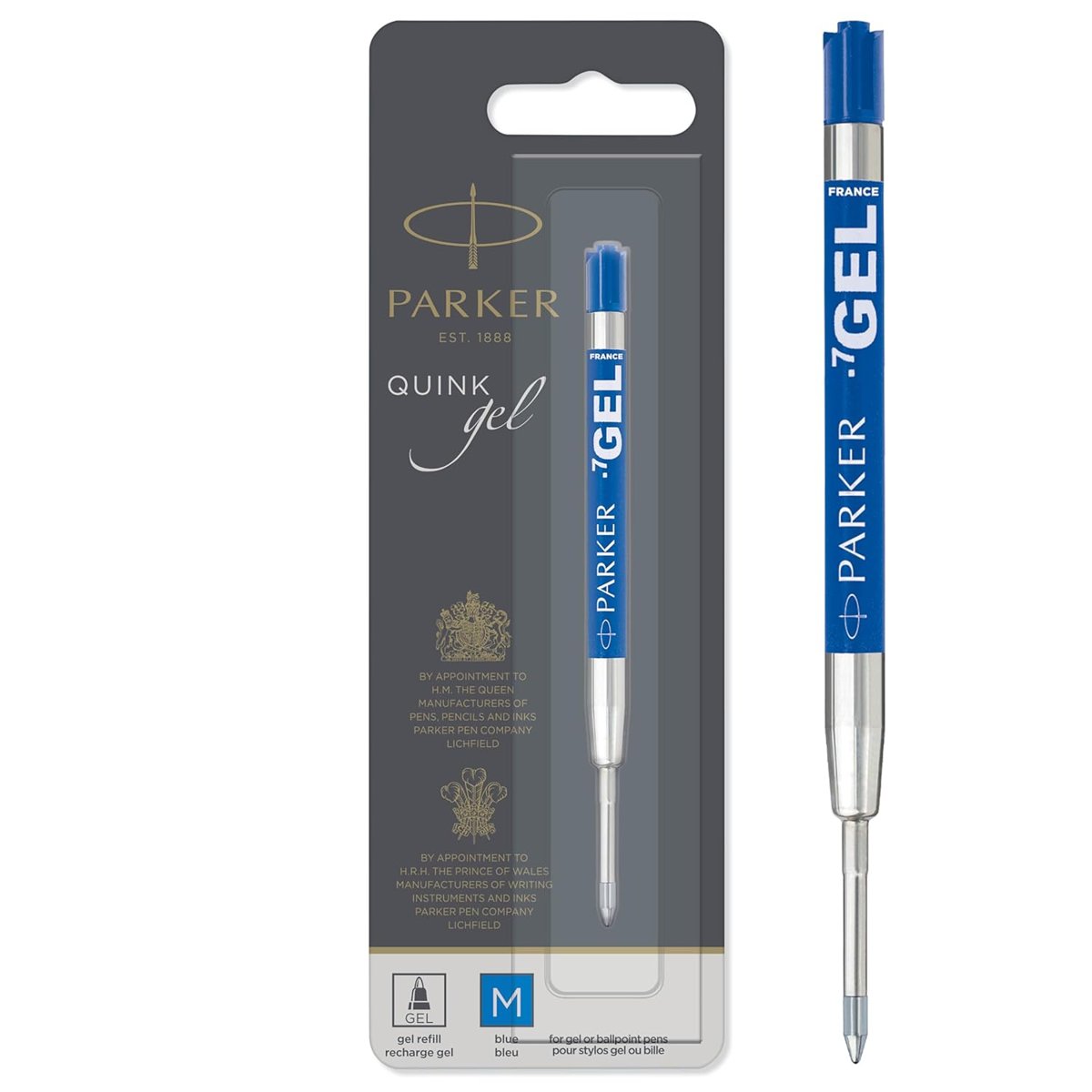 Parker 1950344 Jel Tükenmez Kalem Yedeği, Orta Kalınlıkta Uç, Siyah, gri