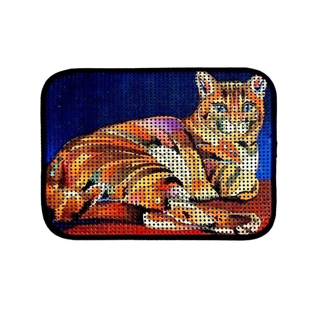 Miapet Elekli Desenli Kedi Tuvalet Önü Paspası 60 x 45 cm Kaplan