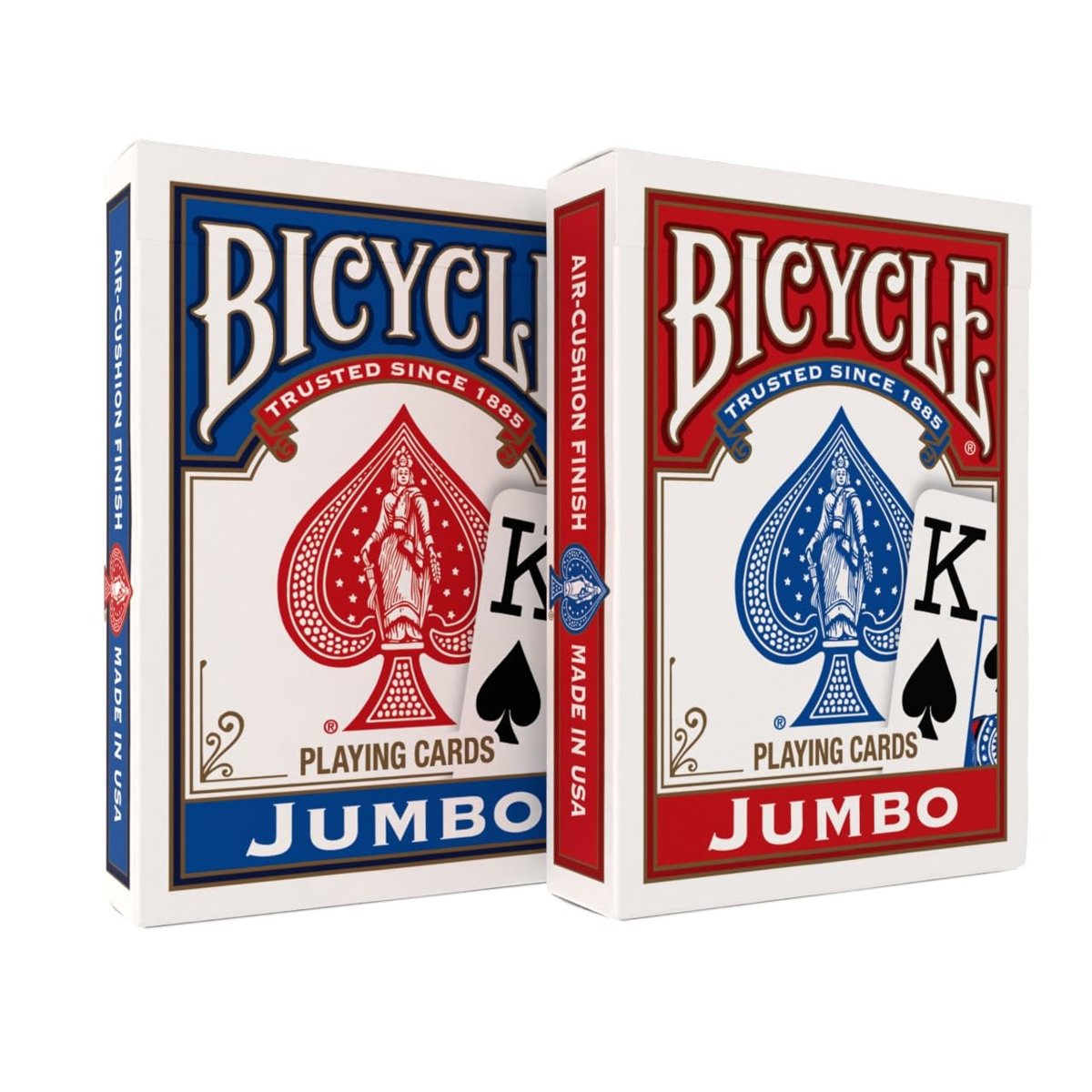 Bicycle Rider Back Intl. Jumbo Endeks Oyun Kartları, İkili Paket, Kırmızı  Mavi
