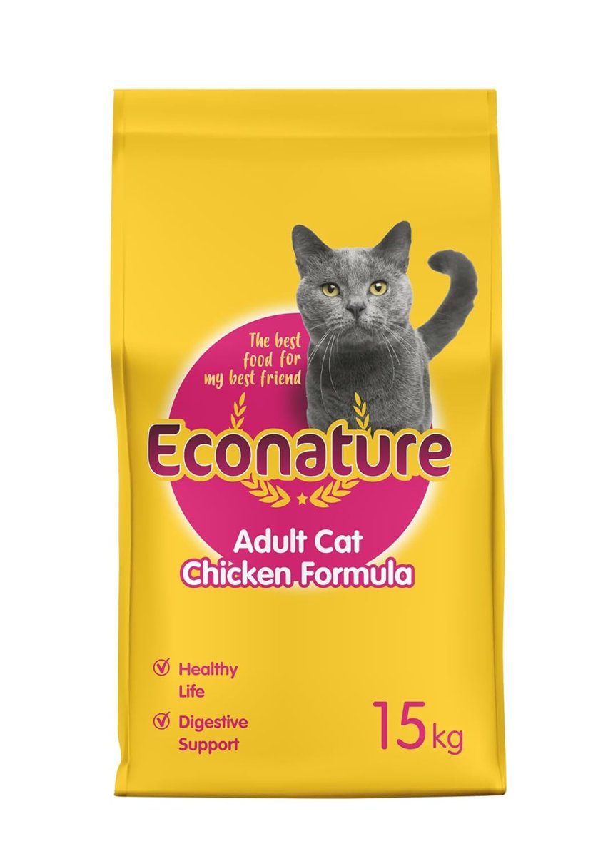 Econature Sarı Ambalaj Tavuklu Yetişkin Kedi Maması 15kg