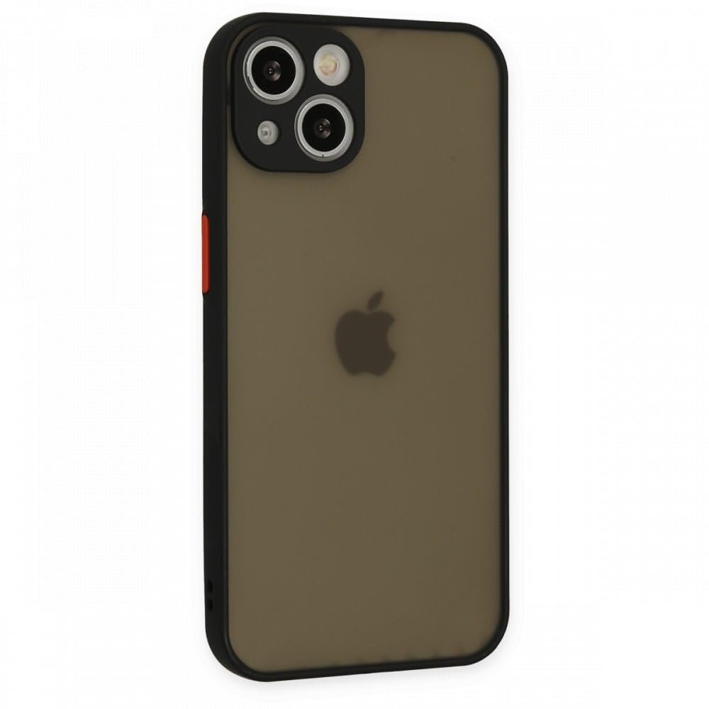 GGM GİYİM  AKSESUAR iPhone 13 ile Uyumlu Arka Kısmı Mat Şeffaf Yapıya Sahip Kenarları Silikon Tpu Ma