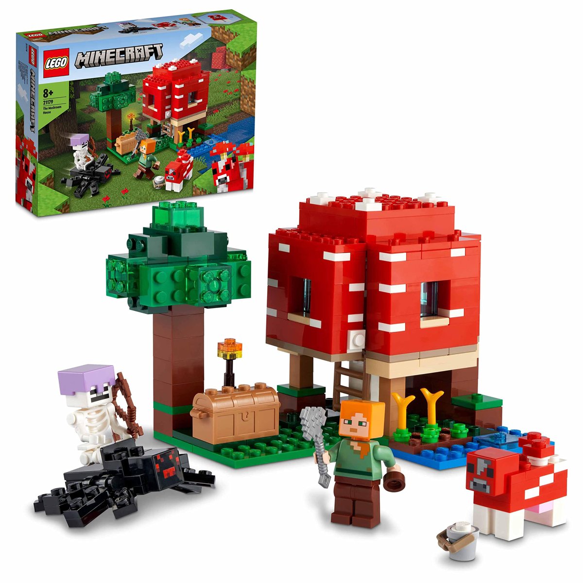 LEGO® Minecraft® Mantar Evi 21179 – Macera Oyunlarını Seven Çocuklar İçin Oyuncak Ev İçeren Yaratıcı Oyuncak Yapım Seti (272 Parça)