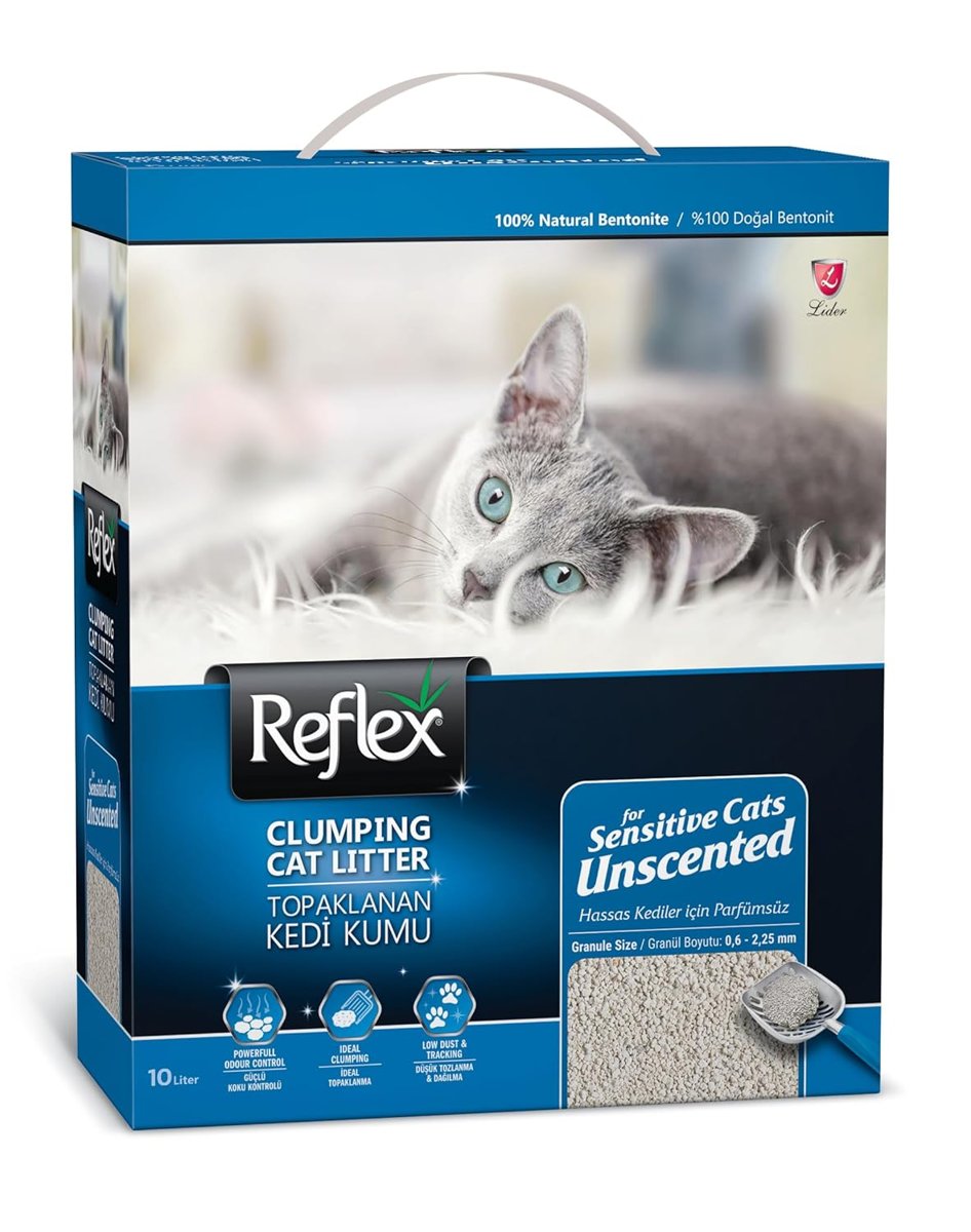 Reflex Hassas Kediler İçin Parfümsüz Topaklanan Kedi Kumu 10 Lt