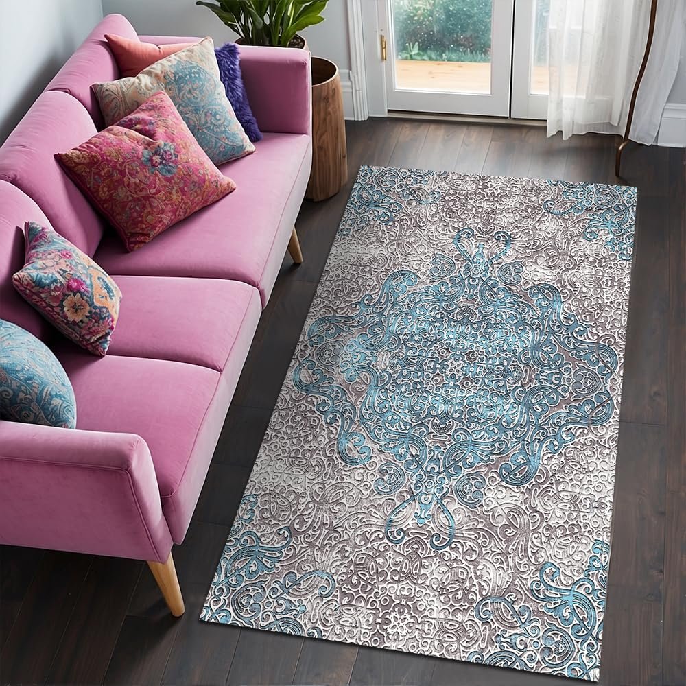 Depoba Mesty Kadife Kaymaz Pamuk Tabanlı Yıkanabilir Antibakteriyel Salon Halısı 200x300