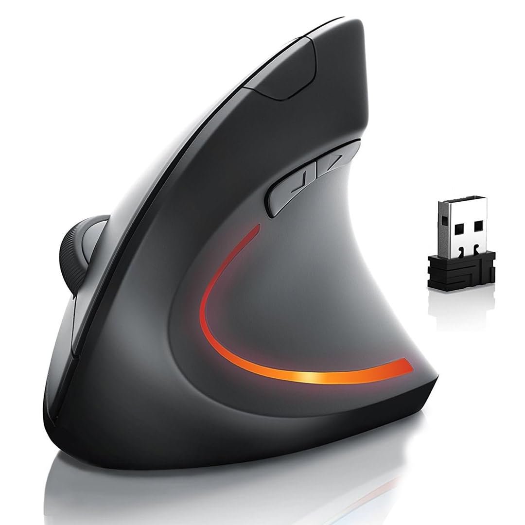 Alfalink Kablosuz Optik Ergonomik Dikey Mouse 1600 DPI Dizüstü, Masaüstü, Yoğun kullanım