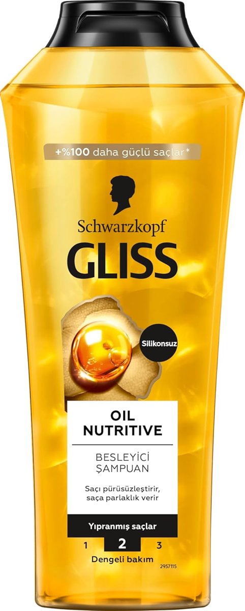Gliss Oil Nutritive Omega 9 ve Marula Yağı içeren Besleyici Şampuan 400 ml Yıpranmış Saçlar