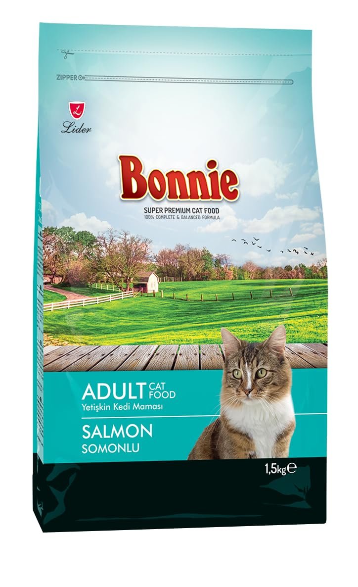 Bonnie Kuru Kedi Maması, Somonlu, Yetişkin, 1.5 Kg