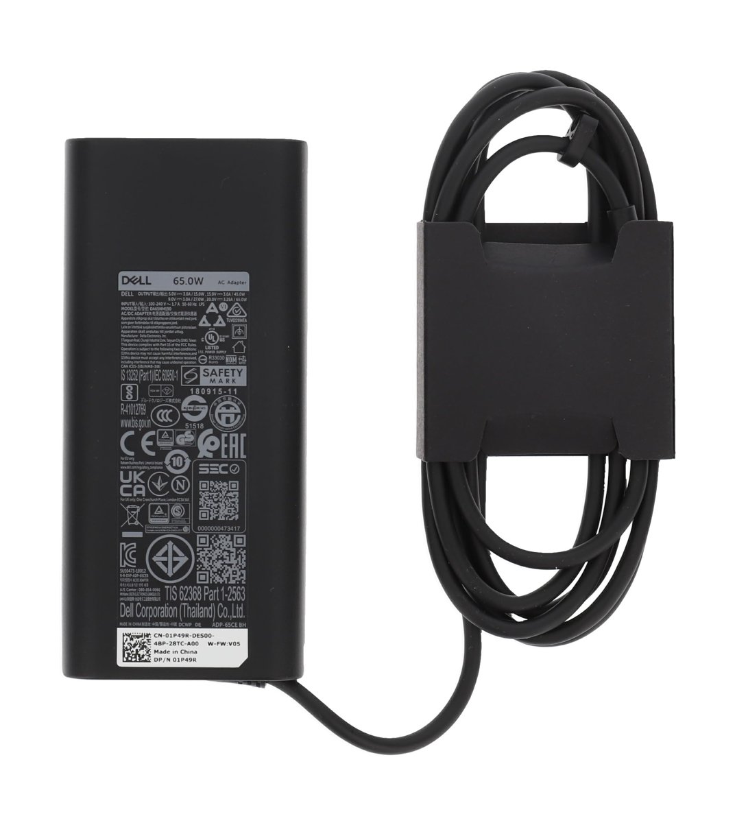 Dell Güç Adaptörü USB-C Type-C Şarj Cihazı 65W WMDHR 2WDR5 2YK0F JYJNW M1WCF HA65NM190 DA65NM190 LA65NM170 XPS Latitude Precision XPS Vostro Güç Adaptörü Kablosu Yok