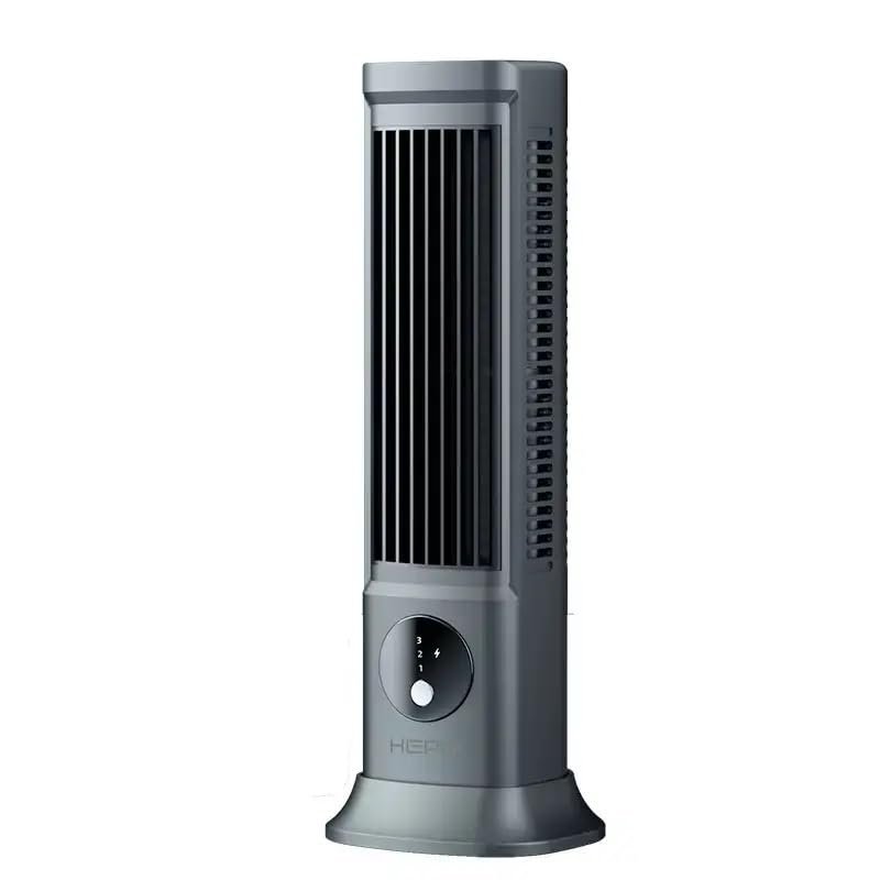 HP-F21 USB Şarjlı Sessiz Kule Tipi Masaüstü Mini Fan 3 Kademe Ofis Tipi Soğutucu Kule Fanı