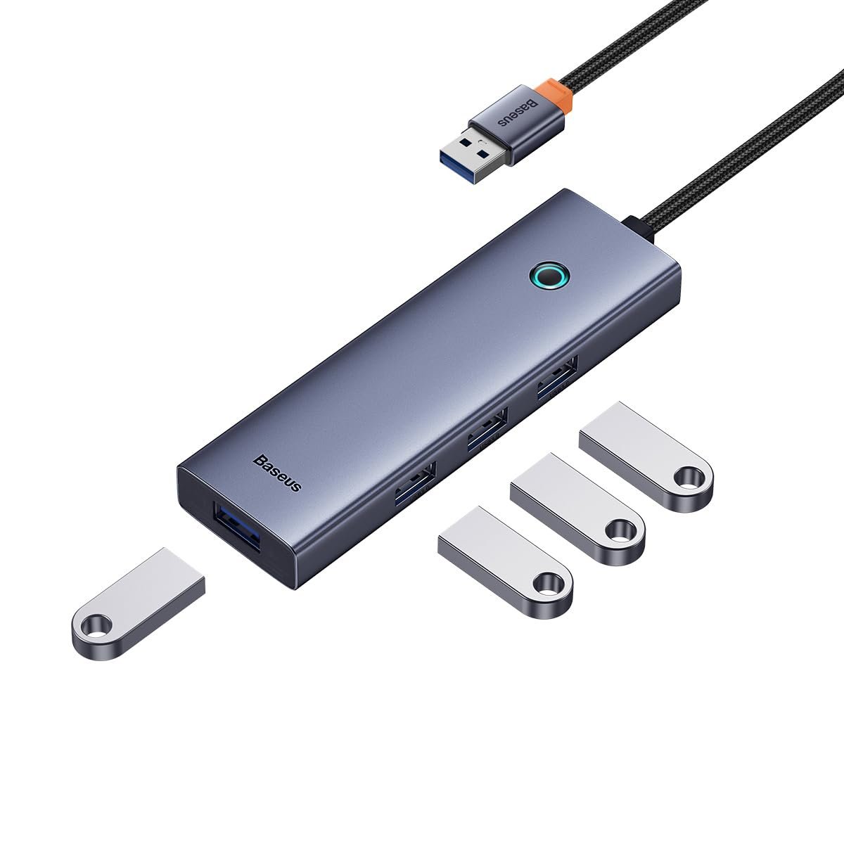 OS-Baseus UltraJoy Series 4-Port HUB Space Grey（USBA to USB3.0 * 4）