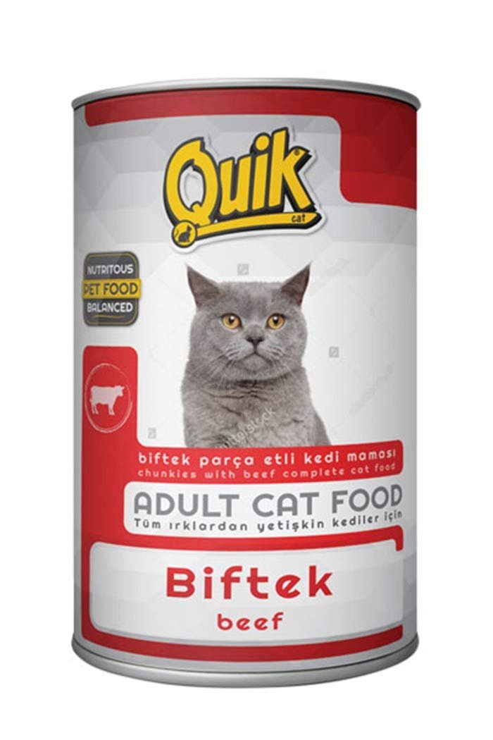 Quik Biftekli Kedi Konservesi 415 Gr, Yetişkin