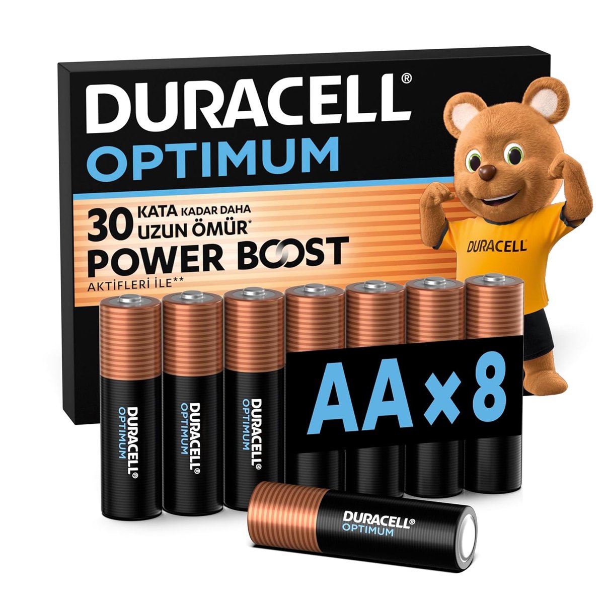 DURACELL OPTIMUM AA Alkalin Pil (8’li Paket) – 1,5V
