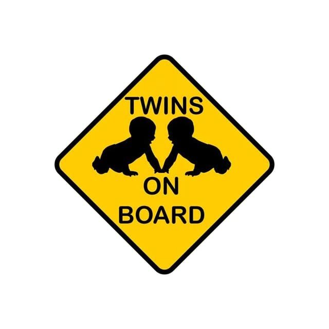 TSC Arabada İkiz Bebek Var Twins on board araba sticker 18cm