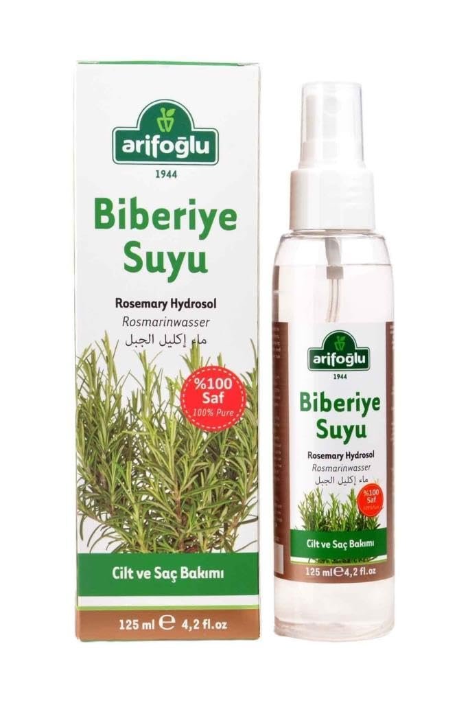 Arifoğlu Biberiye Suyu 125ml%100 Saf - Saç Güçlendirici ve Saç Çıkarıcı Sprey, Doğal Bakım Suyu | Ar