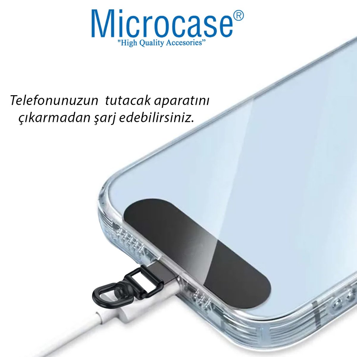 Microcase 360 Döner Başlıklı Telefon İp Askılıklar için Paslanmaz Çelik Tutacak Bağlantı Parçası-AL4